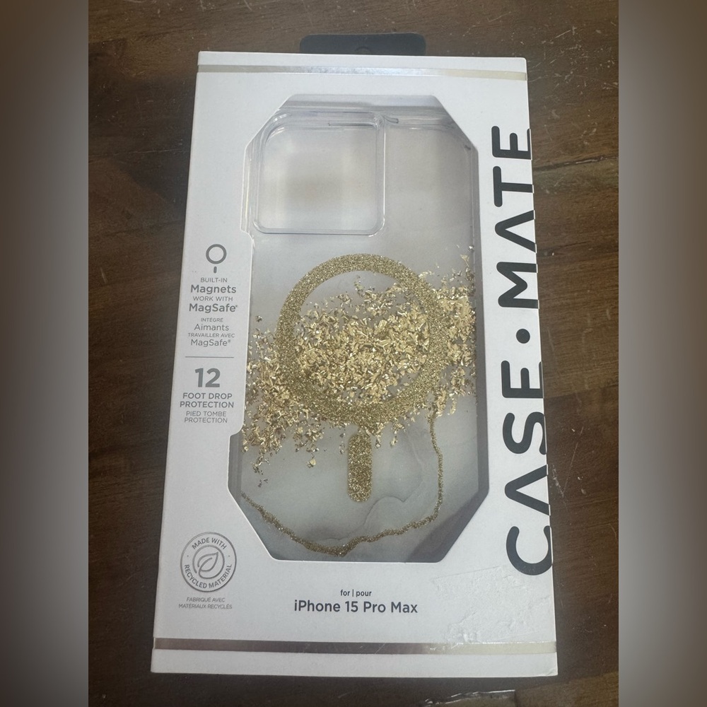 case-mate Clear iPhone 15 Pro Max Case with Gold Flakes